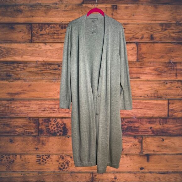 5 for $25🔥Jessica London Grey Cardigan Sweater 14/16- New Without Tags - Picture 1 of 6